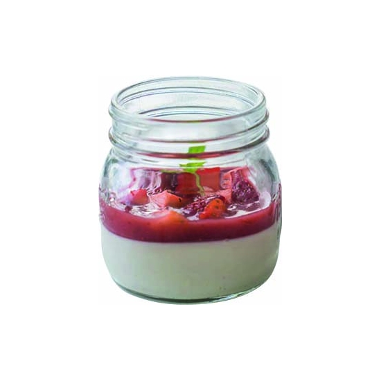 POT EN VERRE AVEC COUVERCLE EN PLASTIQUE